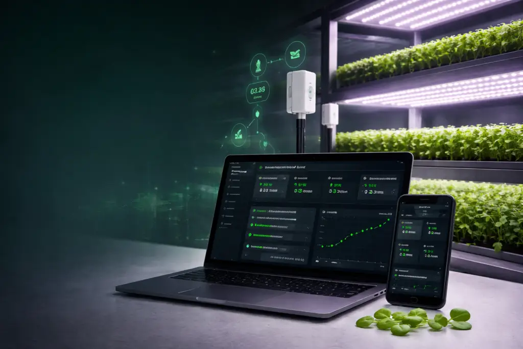 Futuristic indoor farming technology in action